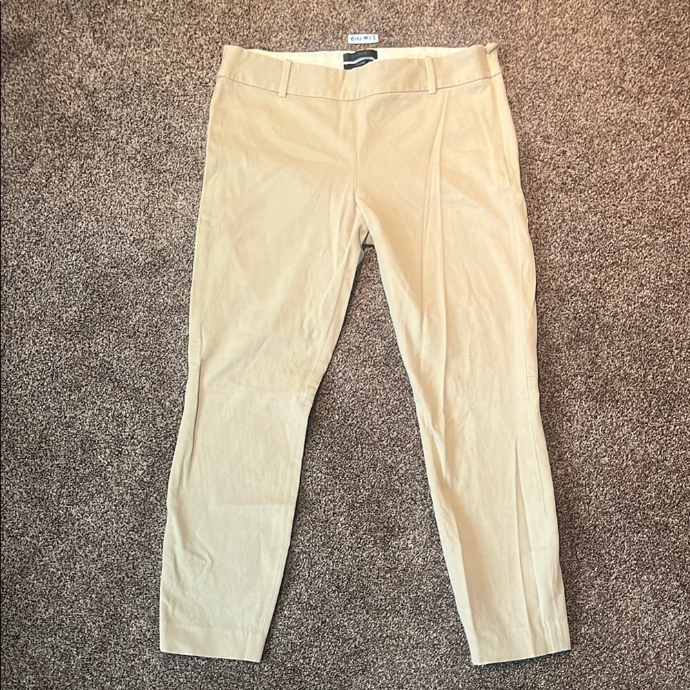 Cream J. Crew Slim Fit Pants